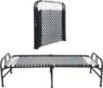 SOUTH WHALES-Trust Nevar Sinks Folding Bed Foldable Cot Single Home Camp Portable Metal Single Bed (Finish Color - Black White, Delivery Condition - Pre-assembled)