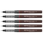 Rotring 0.3mm Line Thickness Tikky Graphic Fineliner Black Pigment Liner with Lightfast & Water Resistant Ink For Long Life Drawings, Sketching, Non-Refillable, 5 Pens of 0.3 mm Each