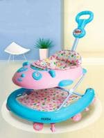 Goyal's Luxury Stylish Bravo Design 360 degree Rotating Baby Walker with Parental Handle - Pink