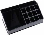 MODERNINNOVATOR Black Acrylic Cosmetic Makeup Storage Organizer Vanity Box - 21 x 12.5 x 7.8 cm