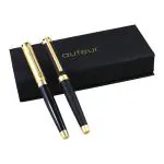 Auteur Black Brass Blue Ink Ball Pen (Pack Of 2)