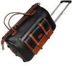 RICHSIGN Black Leather Unisex Laptop Roller Case