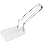 SHREE SANT ENTERPRISE Stainless Steel Cooking Tong - Multifunctional Slotted Fish Double-Sided Spatula for Cooking, Gripper for Steak Clamps, Bread Roti Chapati Chimta Pakkad Chipya Cooking Serving Turner-1PC