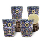 KOLOROBIA Moroccan Inspiration Shot Glass,Clear Shot Glass with Heavy Base for Everyday Drinking Whiskey, Tequila, Vodka, Liqueur, Bars, Cocktail Glasses, Gifts for Men, 30 ML(Pack of 4)