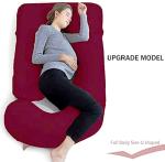 Prime Facie J Shape Conjugate Hollow Maroon(a)G103 Microfibre Pregnancy Pillow (147 cm x 86 cm)