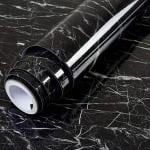 JustBuyMeNow 60CM x 200CM Black Marble Wall Paper Peel and Stick Self Adhesive wallpaper
