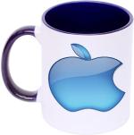 Shieldsmore Ceramic Printed Desk Organiser Pen Stand Cup for Office | Navy Blue and White Ceramic Coffee Mug (325 ml)