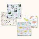 Zizuka - Newborn Baby Premium Organic Soft Bamboo Muslin Swaddle- Wrapper Cloth, Pack of 4 (Multi Colored)