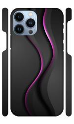 YAPZONE Simple Grey and Purple Curly Layers on Grey Background |Designer Printed Hard Back Cover for Apple iPhone 13 Pro Max Premium & Attractive Case for Your Smartphone