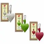Camphor Heart Air Freshener For Car, Room, Indoor & Small Areas (Fragrance Natural, Lemongrass & Rose), Pack of 3