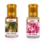 Dpme Oudy Woody And Ruh Gulab Attar Combo, Roll On, 6 Ml Each
