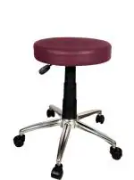 Sitwell Maroon Leatherette Study Cushion Stool With Revolving Mechanism
