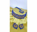 Gyaan Jewels Handmade Alloy Earring and Necklace Set Blue (Women) (Pack of 1) Free Size