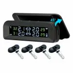 AUSHA Voice Alert USB Solar Powered TPMS Tire Pressure Monitoring System Suitable for All Car