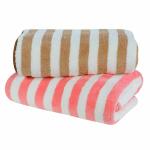 Outlay home Microfiber 450 GSM High Absorbent & Quick Dry Bath Towel for Beach, Pool, Travel, Spa, Yoga and Shower - 70 x 140 cm, (Pack Of 2, Coffee and Pink)