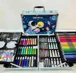 AMB 145 Pcs Space Color Set Artist Color Set|Space Color Box with Multiple Coloring Kit, Profesionl Drwing Color Pencil, Oil Pastl, Sketche,(Space Blue)