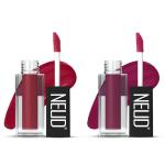 NEUD Matte Liquid Lipstick Combo - Peachy Pink and Mauve-a-Licious With Two Lip Gloss Free