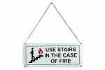 THW Stainless Steel Hanging & Self Adhesive USE STAIRS IN CASE OF FIRE Signage Board (5\