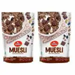SHANTI'S Muesli Chocolate Flavor Breakfast Cereal High In Protein Fibre Gym Muesli (Pack of 2,500gm)