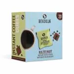 BEVZILLA 20 Instant Coffee Cubes Pack with Organic Date Palm Jaggery, 5 Flavours, 100% Arabica Coffee, Vegan, Zero Refined Sugar, Real Ingredients, No Preservatives, Drop Stir and Enjoy (Hazelnut)