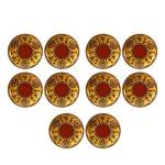 Caffeine Mustard Ceramic Dinner Plate (Set Of 10)