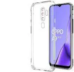 Clickaway Oppo A5 2020 Premium Clear Soft Tpu With Complete Camera Protection Back Cover Case Anti-Dust Plugs Built-In (Transparent)