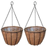 GARDEN KING12 Inch Grower Basket (Black) (Set of 2)