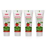 Baby Organo Herbal Baby Strawberry Flavor Toothpaste - Fluoride Free 50gm Pack 4 (0 - 6 Years)