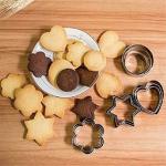 Lumber home and kitchen Cookie Cutter Pastry Flower Round Star with Different 4 Shape Round,Heart,Star and Flower Food Cutters for Kids Lunch 12 PCS