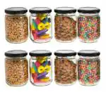 Machak Clear Glass Kitchen Storage Glass Jar, 500 Ml (Pack Of 8)