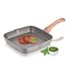 Echt Non Stick Grey Aluminium Square Grill Pan 24 cm Grey Set of 1