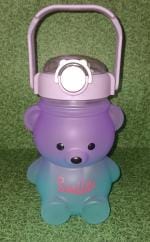 Fancy Colorful Bear Shape Drinking Water Bottle For Kids 1000 ML Multicolor As Per Stock With Free DIY stickers pack of 1