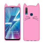 Lejaao Vivo Y15 Y17 Pink and Rose Gold Silicone Mobile Back Cover