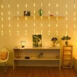 NSCC 50 LED 8 Light Mode Waterdrop Window Curtain Fairy String Light for Wedding Party Home