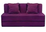 COZY COMFORT Folding Sofa Cum Bed with Cushion for Home & Living Room | Mattress- Perfect for Guests | Jute Fabric I Sofa Bed (Purple, 3* 6 Feet)