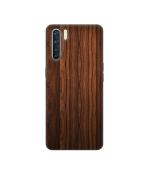 Casotec Brown Wooden Texture Design 3D Printed Hard Back Case Cover for Oppo F15 / Oppo A91