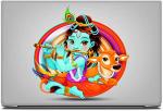 Divinedesigns Multicolor Vinyl Shree Krishna Laptop Sticker