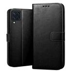 RJR Samsung Galaxy F22 4G Prime Flip Cover | Kick Stand | Shockproof | Dual Layer |Wallet Mobile Flip Case Cover for Samsung Galaxy F22 4G-Black