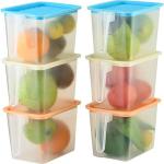 AREEVANZ Clear Plastic Fridge Storage Containers 1100 ml (Pack of 6)