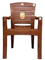 ANMOL Plastic Moulded Jaguar High Back Chair Strong Structure Build Chair Weight Bearing Capacity 200 kg for Home, Garden, Office, Outdoor (Set of 1,Brown)