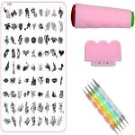 Royalkart Nail Art Stamping Kit For Women Tip Guides For Nails Nail Stamper For Nailart