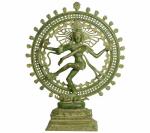 Idol Collections Gold, Green Brass Large Nataraja Statue In Golden Finish, Large