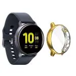 LIRAMARK Soft TPU Front Protection Case Cover for Samsung Galaxy Active 2 - 44mm Smart Watch (Golden)