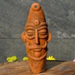 CreateYourTaste Wall Decor Terracotta Clay Masks for Home Interior Balcony Styling (Design 3, Shaded Terracotta)