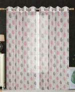 Buy BuckShop Pink Floral Net Window Curtain (121 x 152 cm) RK-4565 ...