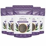 Farmley Premium Natural Chia Seeds 1kg , Pack of 5 Each- 200g