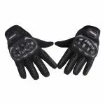Steelbird GT-17 Full Finger Bike Riding Gloves with Touch Screen Sensitivity at Thumb and Index Finger, Protective Off-Road Motorbike Racing (M, Black)