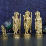 ARTVARKO Handmade Brass Ram Sita Laxman Hanuman Statue - 7 inch
