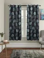 RRC Super Soft Brushed Microfiber Cotton Printed Window Curtains,Pack of 2,48X60(Inches) 5 Feet Living Room,Grommet Curtain Panel,Pack of 2 Panel Door Curtains
