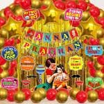 Zyozique Rice Ceremony Decorations Combo | Annaprashan Decoration Items | Baby Rice Ceremony Decorations - Banner, Balloons,Photobooth Props (Pack O